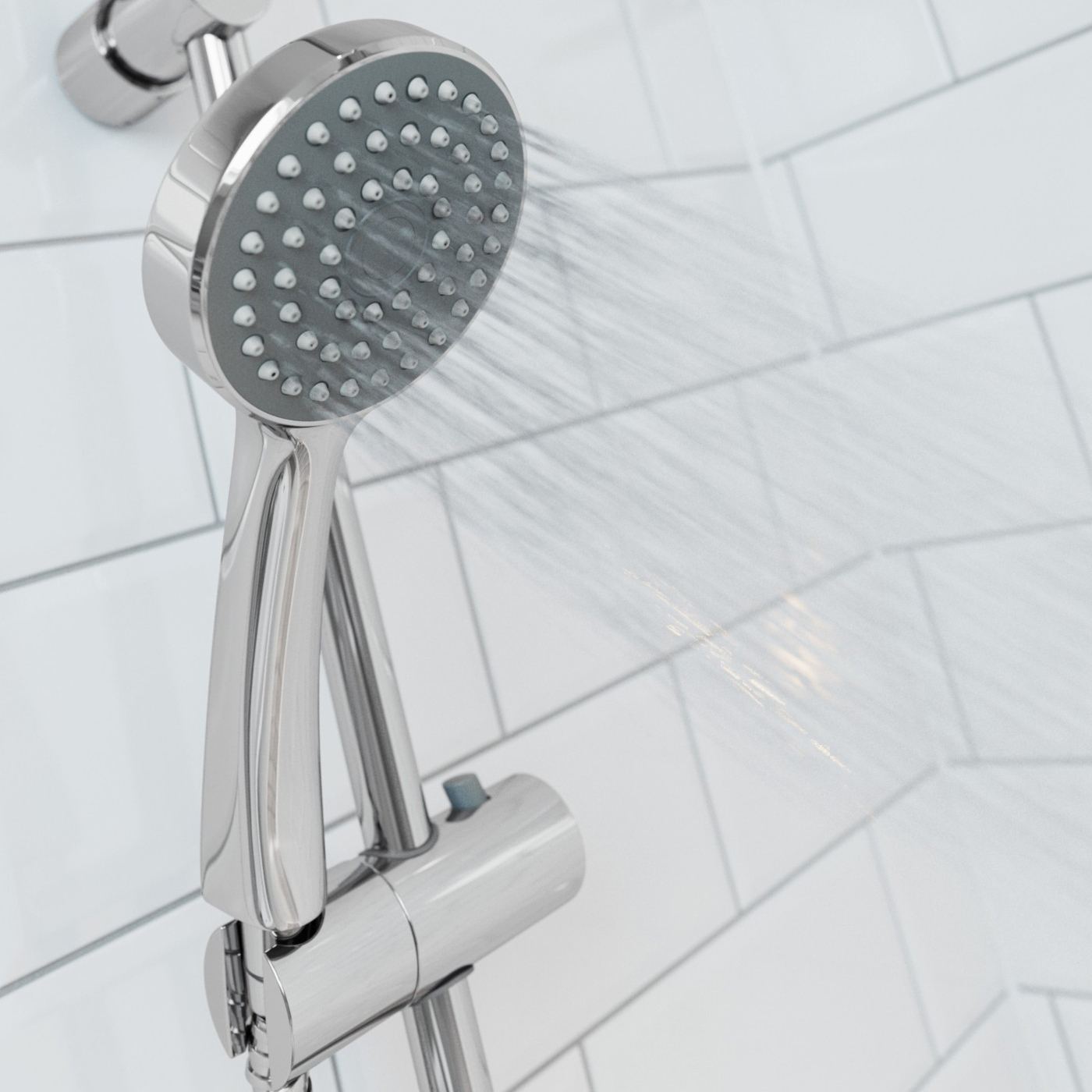 Carre Fixed Head Bar Shower with Diverter & Kit Bristan