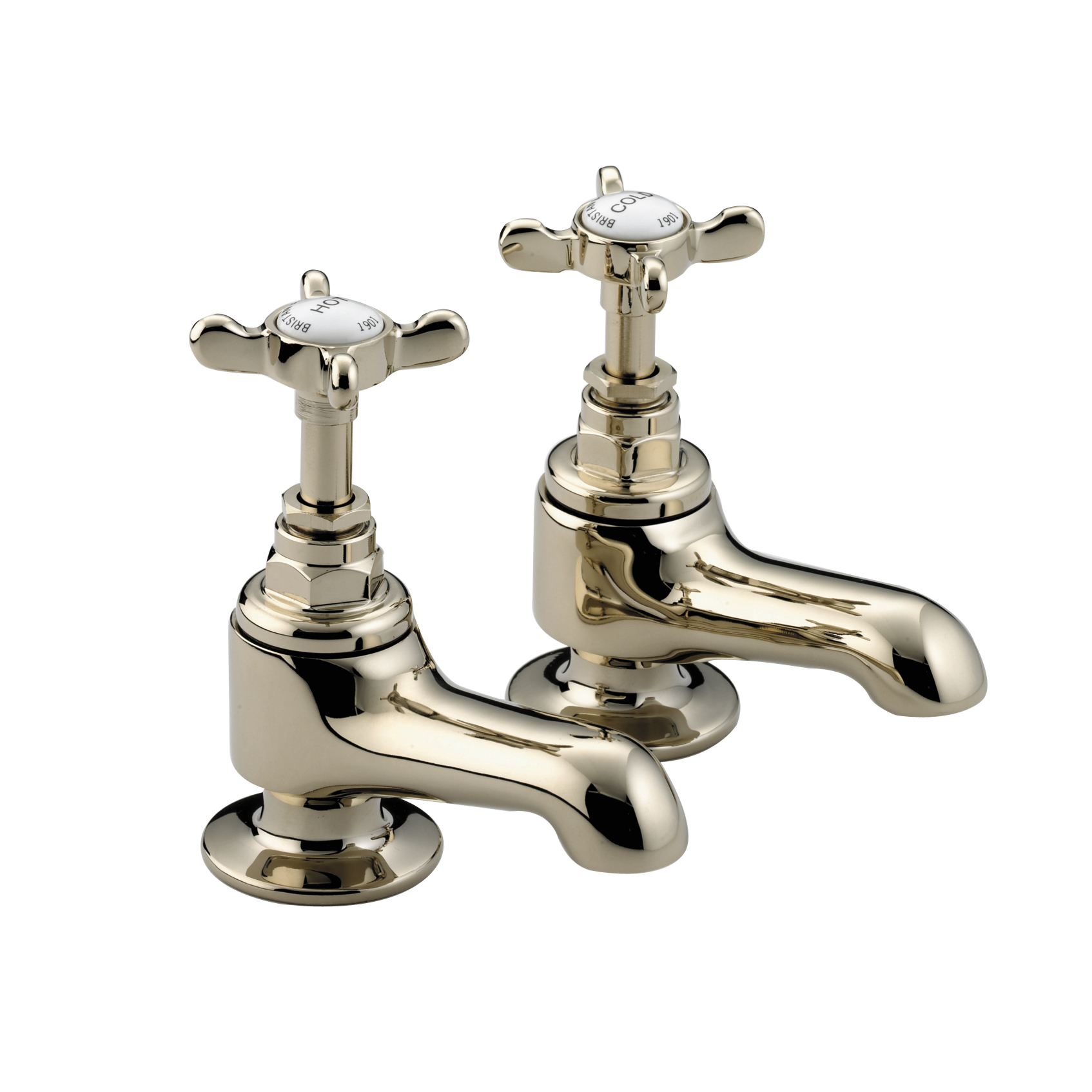 1901 Gold Bath Pillar Taps Bathroom Taps Bristan