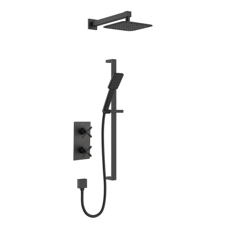 Concealed Thermostatic Dual Control Two Outlet Shower Pack Black